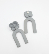 Earrings &quot;Flower arch&quot; gray